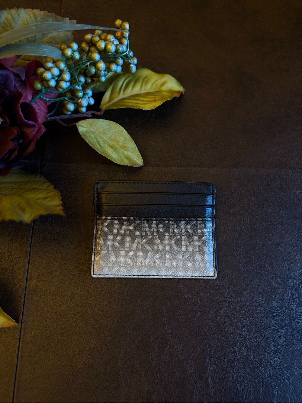 Michael Kors Jet Set Cooper Card Holder Wallet MK Ombre Black Multi